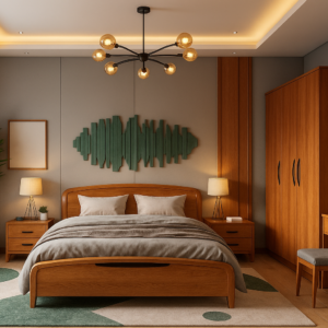 Walnut Essence MDF Bedroom Set